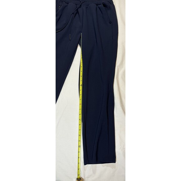 Athleta Metropolis Straight Leg Pants Womens 0 Navy Blue Elastic Waist Zip Ankle - Picture 9 of 15